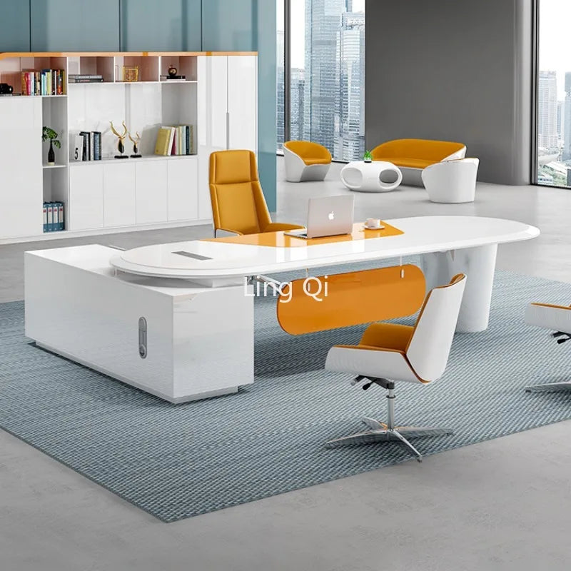 Light Luxury High Quality Office Desk Organizer Makeup Work Art Computer Desks Secretary Reception Escritorio Desk Furniture