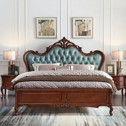 King Size Bedroom Bed European Aesthetic Storage Double Bed Modern Wood Camas De Matrimonio Dormitorio Luxury Furniture
