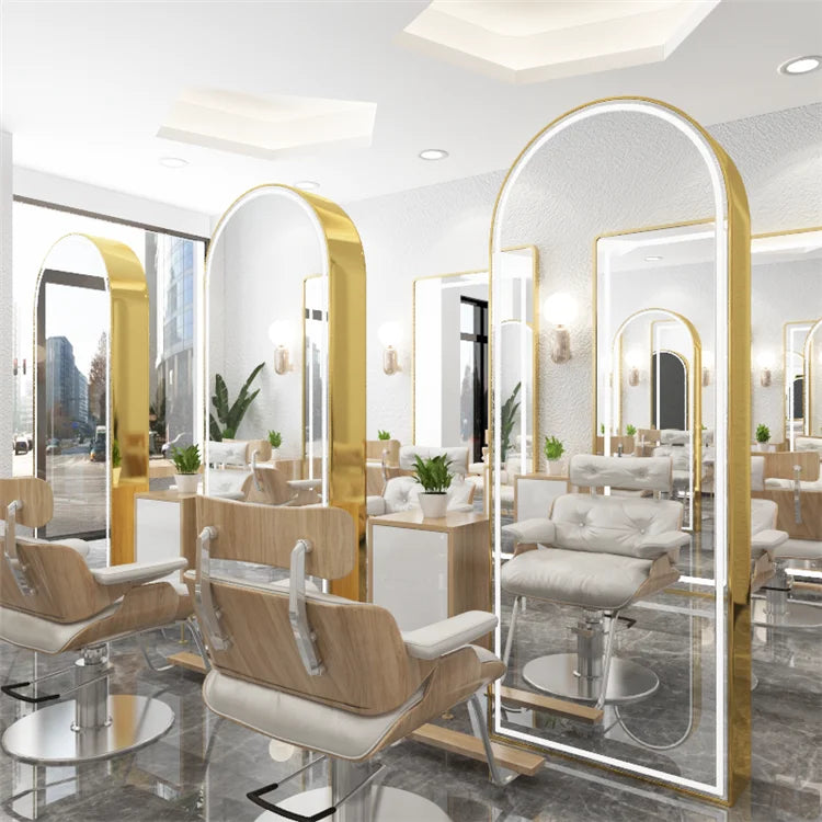 Floor mounted  mirror stand with dedicated wall mounted single-sided mirror stand, fashionable floor mounted double-sided mirror