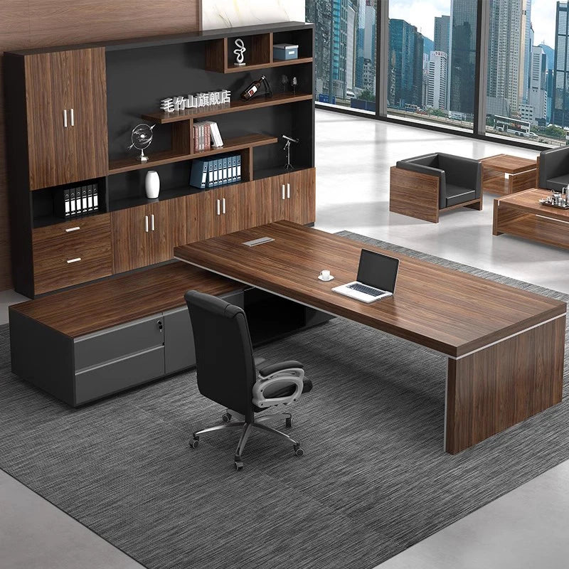 Executive Simple Minimalist Desktop L-Shaped Desk