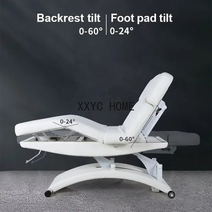 New White Esthetician Therapy Spa Treatment  3 Electric Motor Extension Lash Facial Table De Massage Bed