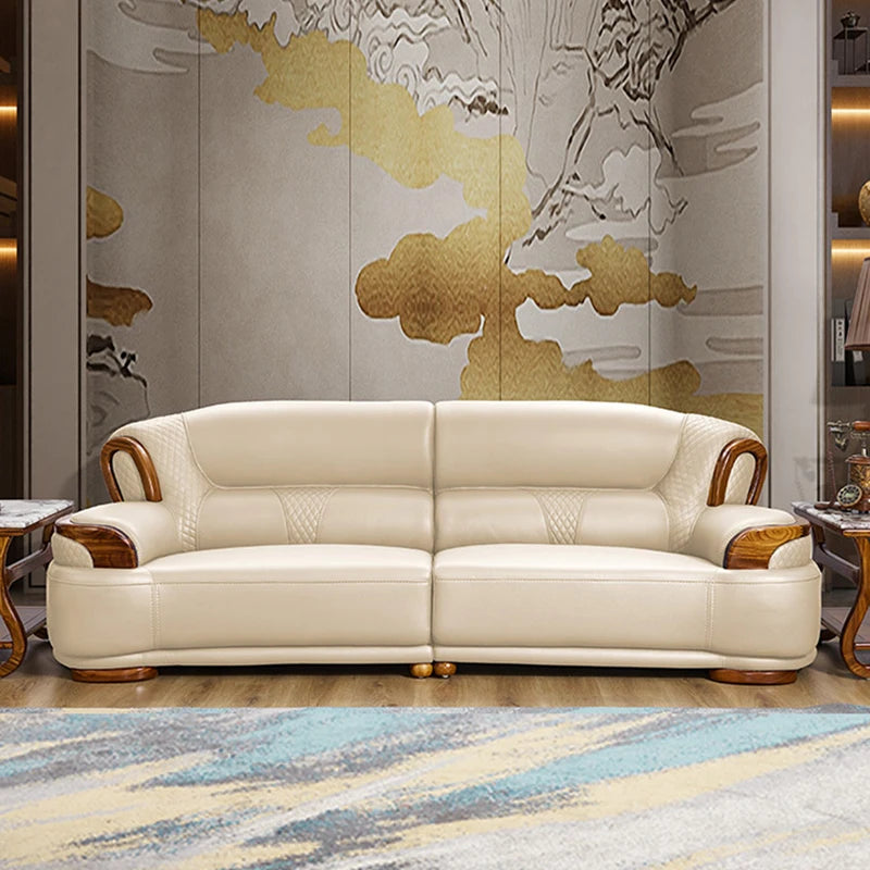 Luxury Villa Sofa Wood Green High End Apartment Sofa European Large Sillon Relax Reclinable Para Salon Living Room Furniture