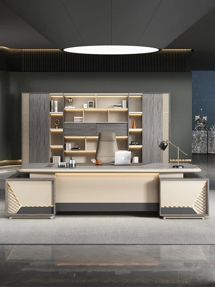 Simple Italian style desk, modern atmosphere, large shift desk, office desk and chair combination
