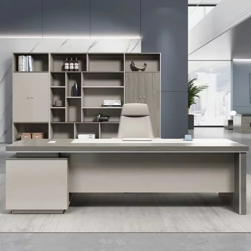 Omodern European Office Desk Standing Bookshelf Corner Conference Computer Desks L Shaped Luxury Mesa De Computador Furniture