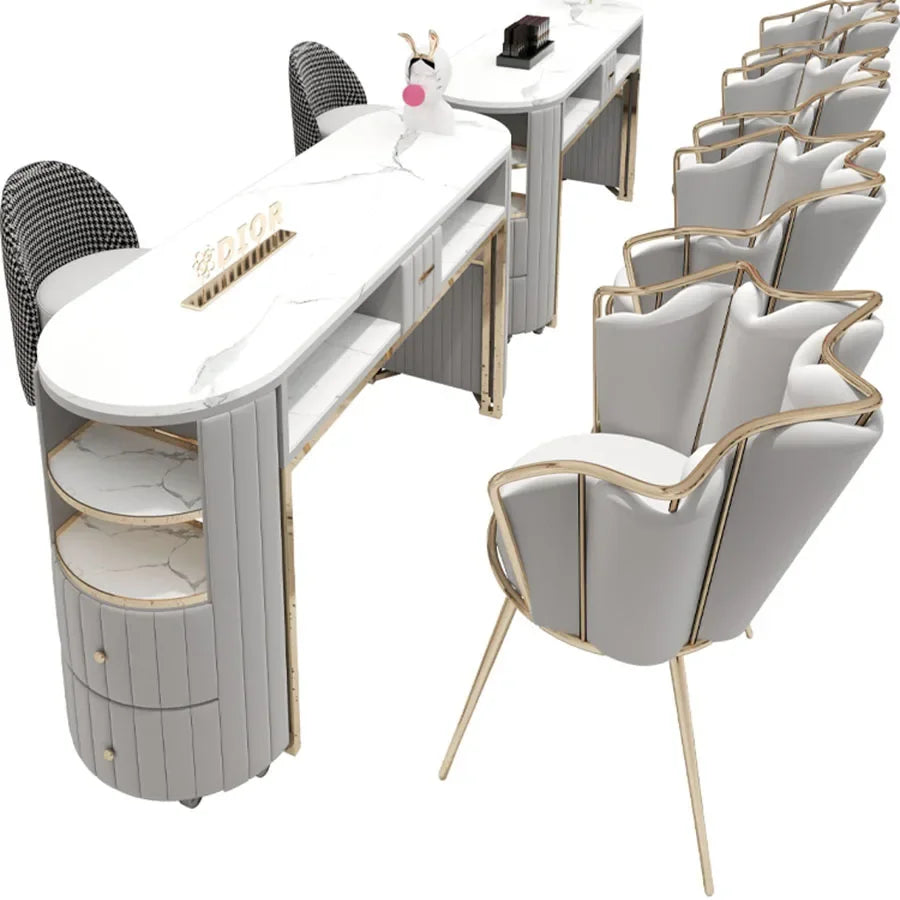 Luxury Manicure Modern Nail Tables Professional Beauty White Drawer Nail Tables Living Room Mesa Manicura Salon Furniture