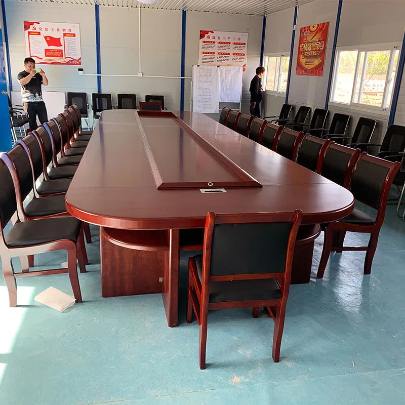 Oval business conference table
