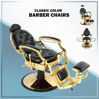 Retro Barber Chair Heavy Duty Barber Chairs Vintage Salon Chair Hydraulic Recline Beauty Spa Styling Equipment Rounded