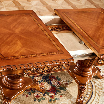 Modern Italian Dining Table – 100% Solid Wood Luxury Set with One Table and 10 Chairs