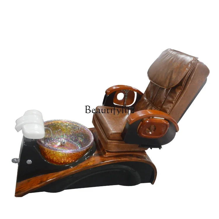 Retro Reclining Foot Bath Spa Couch Nail Beauty Eyelash Beauty Shop Massage Chair