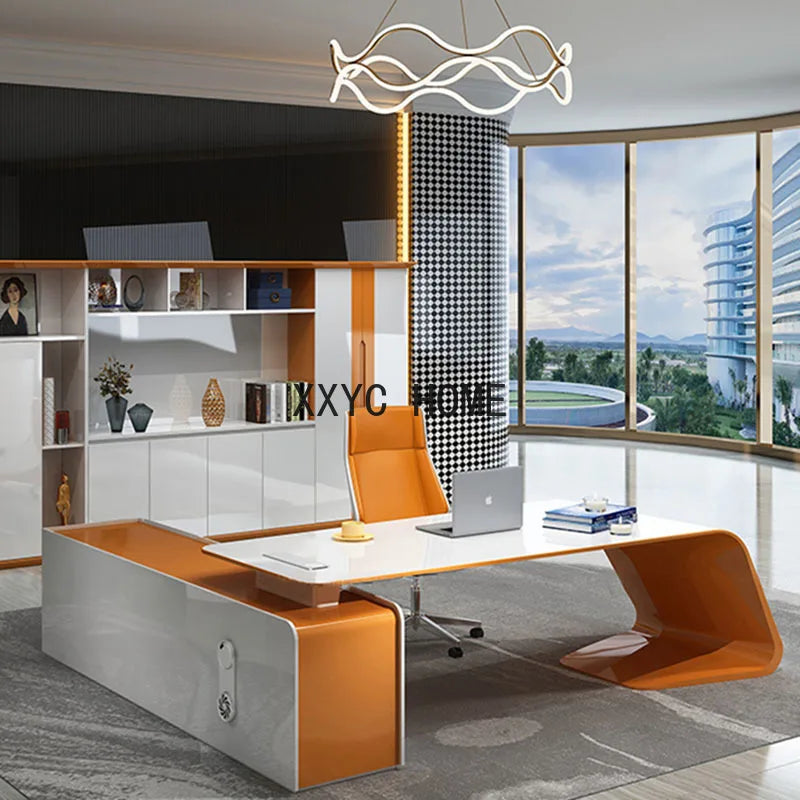 Organizers Gaming Painted Boss Desk Fashionable White Personalized Simple Modern Office Desks Writing  Furniture
