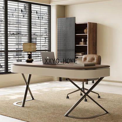 Solid Wood Retro Office Desks Luxury Living Room Study Writing Designer Office Desk Computer Consultation  Table Furniture
