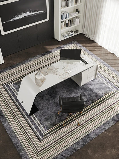 Minimalist living room large long desk light luxury modern study rock slab computer desk office table chair home