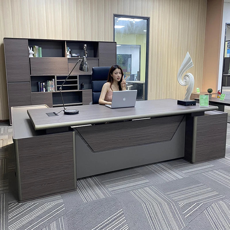 Luxury 2024 Modern European Simple Large Shift Desk, Chair, Combined Office Furniture