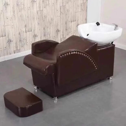 Professional Hair Salon Washbasin Barber Wash With Chair Chinese Spa Basin Chairs Beauty Hydraulic Massage Bed Japanese Styling