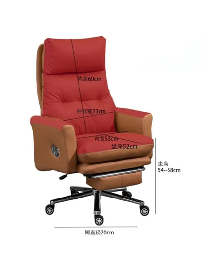 Luxurious Leather Office Chair Commerce Massage Boss Executive Gaming Chair Home Bedroom Sillas De Oficina Office Furniture Girl
