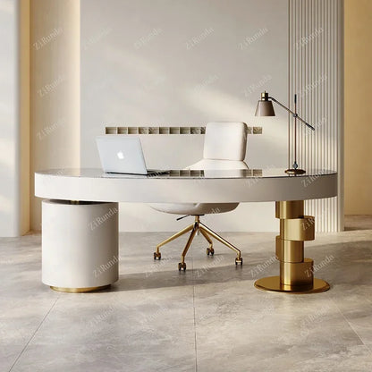 Light Luxury Stone Plate Desk Modern Minimalist Study  Creative Home Computer