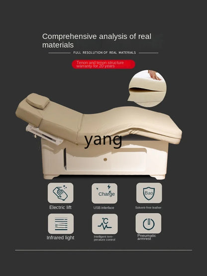 Yhl Facial Bed Massage Couch Beauty Salon Dedicated Massage Bed Heating Automatic Intelligent Elevated Bed Solid Wood