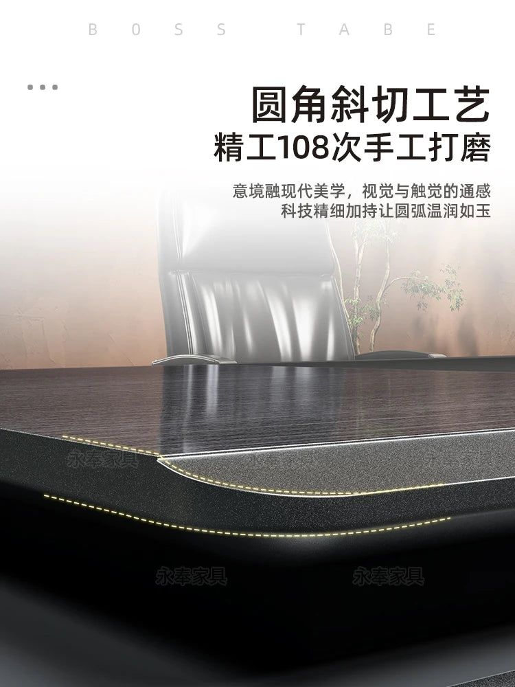 Lacquer boss desk office desk and chair combination light luxury senior sense simple modern president chairman manager big class