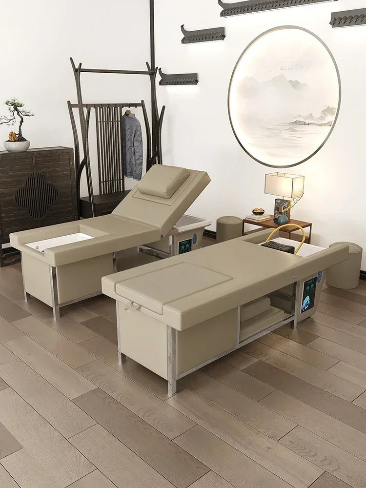 High-Grade Electric Bed - Special for Beauty Salon, Shampoo Bed, Head Therapy Bed, Water Circulation Fumigation Foot Bath Bed.