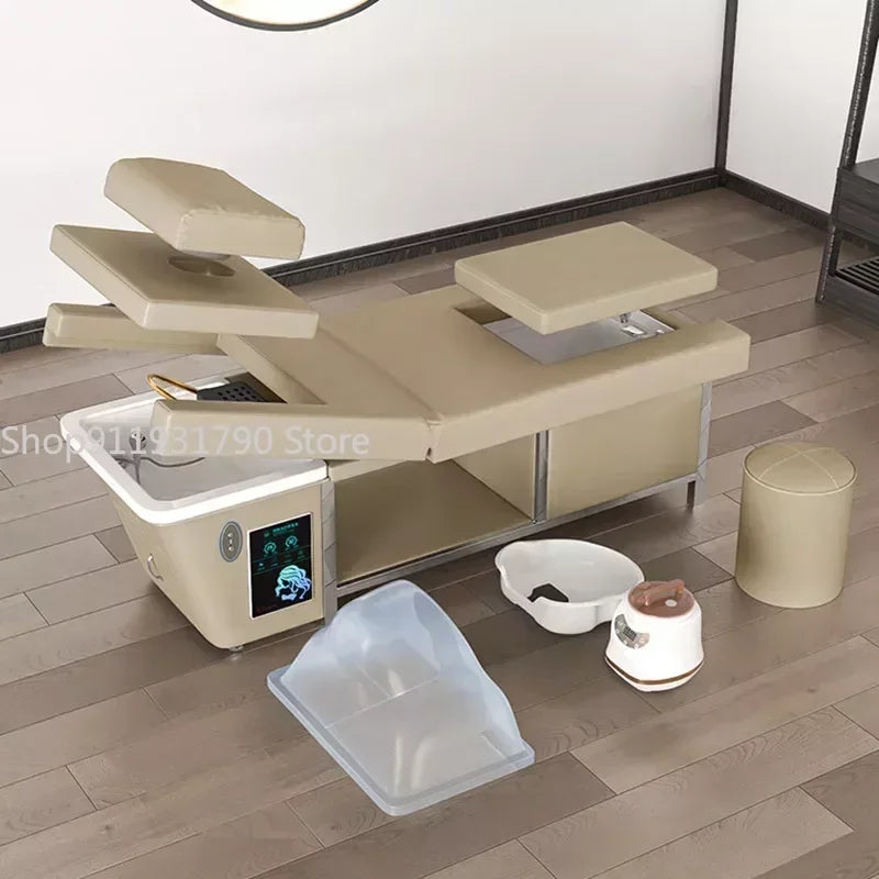 Head Spa Shampo Chair Pedicure Spa Adjust Sink Luxury Hair Wash Bed Foot Basin Massage Shampouineuse Salon Equipment MQ50XF