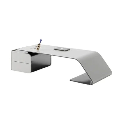 Luxury Executive Office Desk – European Style with Drawers and Shelf Organizers