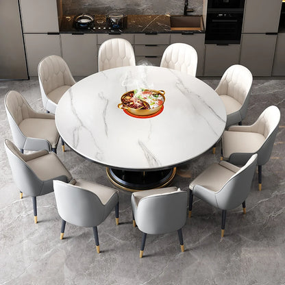 Modern Nordic dining tables with luxury gold accents
