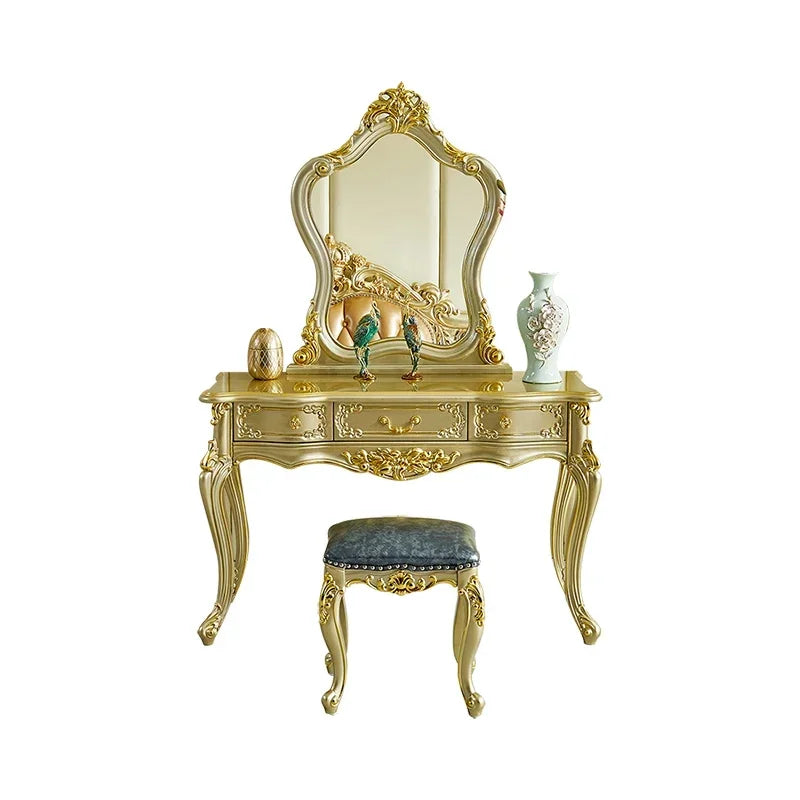 Solid Wood Dresser: Makeup Table with Dressing Mirror