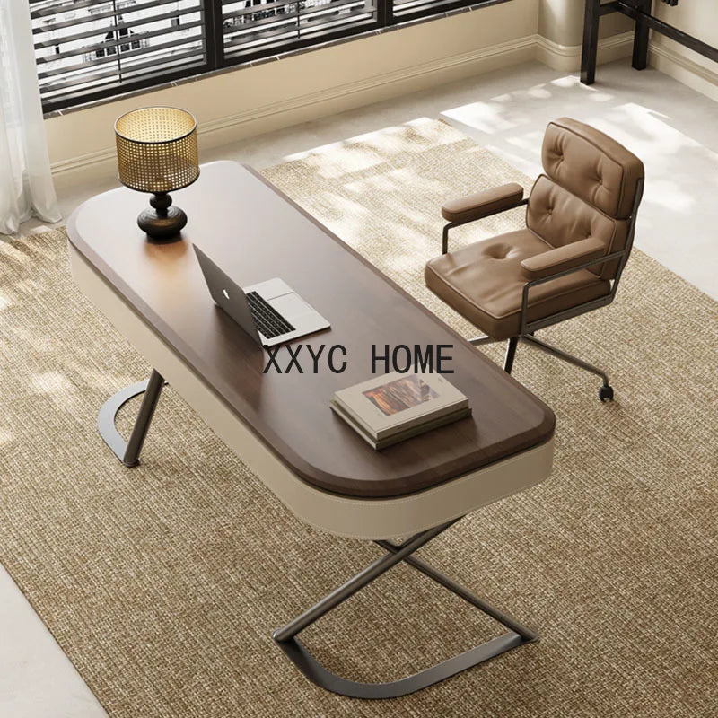 Solid Wood Retro Office Desks Luxury Living Room Study Writing Designer Office Desk Computer Consultation  Table Furniture