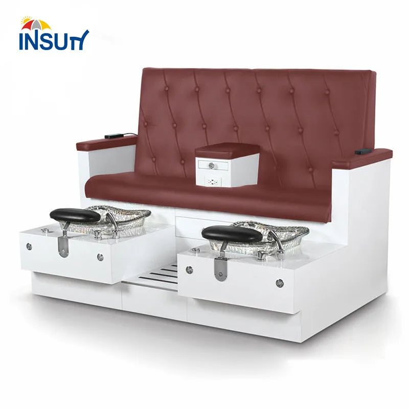 Luxury nail equipment double seats foot spa massage manicure and pedicure chair for sale