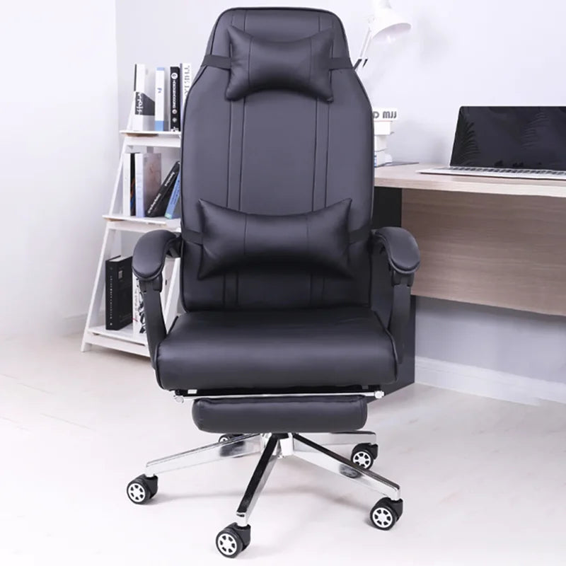 Simplicity Leather Office Chair Ergonomic Computer Home Study Bedroom Gaming Chair Boss Sillas De Oficina Office Furniture LVOC