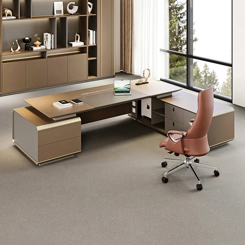 Study Office Desk Computer Standing Corner Bureau Gaming Executive Writing Desk Storage Modern Scrivania Ad Angolo Furniture