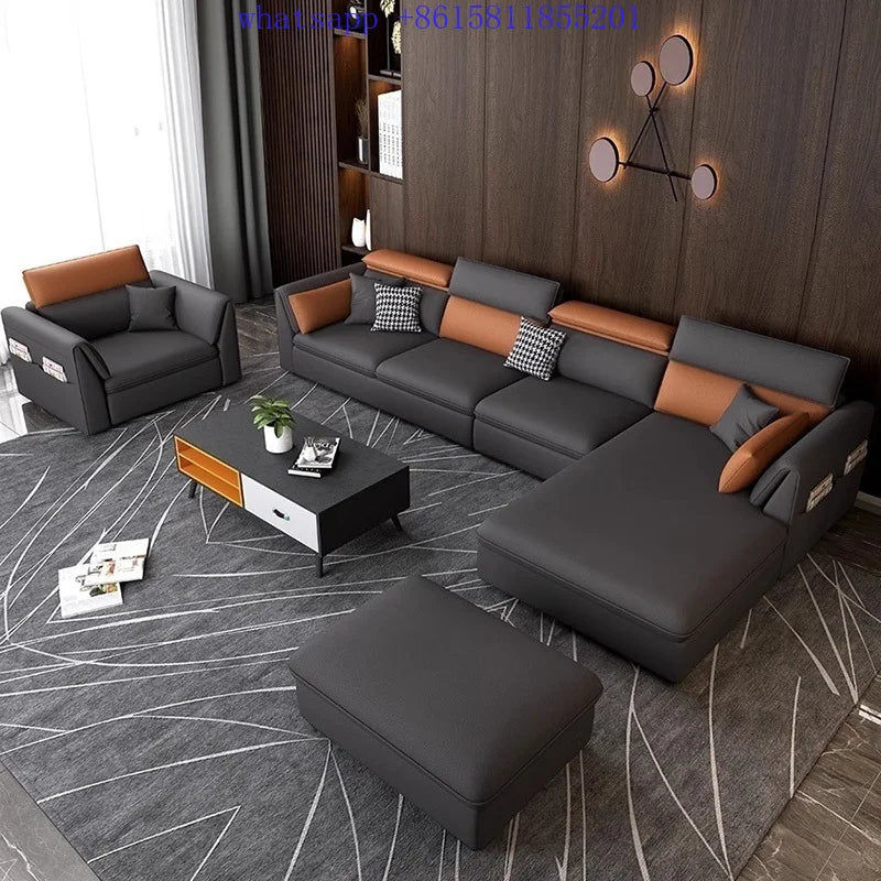 European modern luxury living room modular sofa Puffs comfortable modern Palassa home furniture muebles para el hogar اريكة