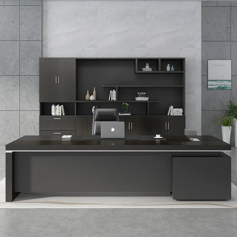 Office Desk Table Furniture Storage Bedroom Minimalist Floor Conference L Shaped Computer Mesas De Computador Standing Secretary