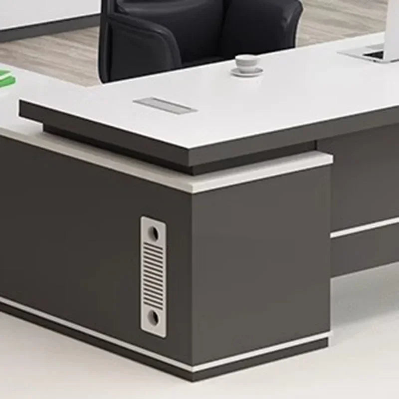 Reception Standing Office Desk White Executive Luxury Shelf Computer Desks Drawers L Shaped Mesa De Computador Modern Furniture