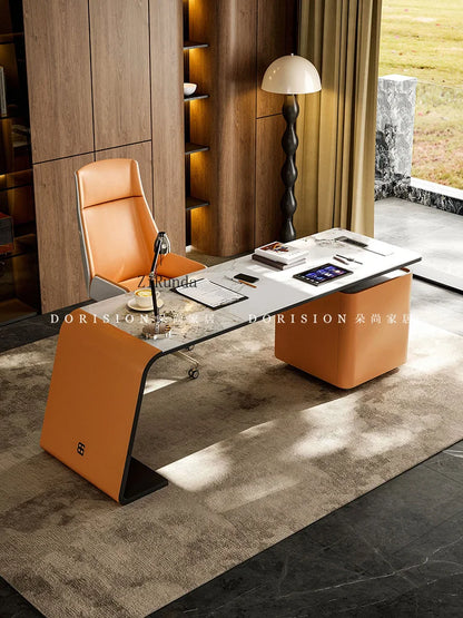 Villa slate desk office computer desk study room simple modern designer high-end work desk study table