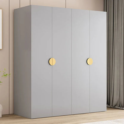 Grey Storage Wardrobe – Large Closet Organizer for Bedroom Clothes