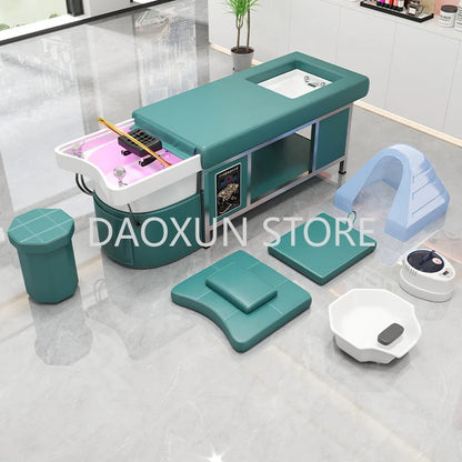 Shower Head Hair Washing Bed Luxury Foot Basin Comfort Lounge Shampoo Chair Salon Massage Lavacabezas Salon Equipment MQ50SC