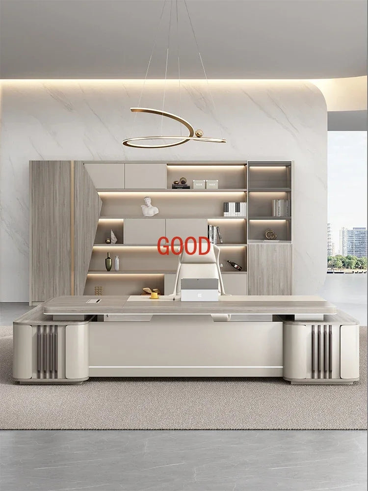 Simple Modern Boss Office Desk L-shaped President Manager Desk Work Computer Table Mesa