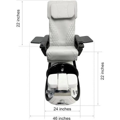 Pedicure Chair with Massage, Built-in Remote, Overflow Protection, 44&quot;D x 44&quot;W x 24&quot;H Acetone-Resistant Leather,Pedicure Chair