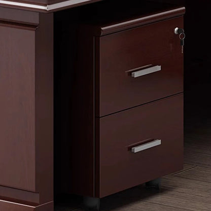 Wooden Retro Office Desk with Storage