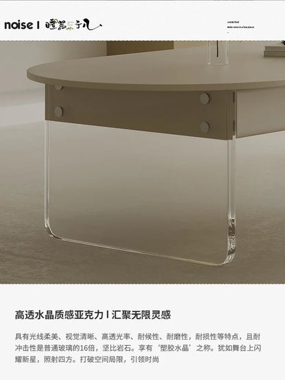 Simple and Modern Coffee Table Living Room Home Creative Minimalist Oval High Leg Acrylic Table