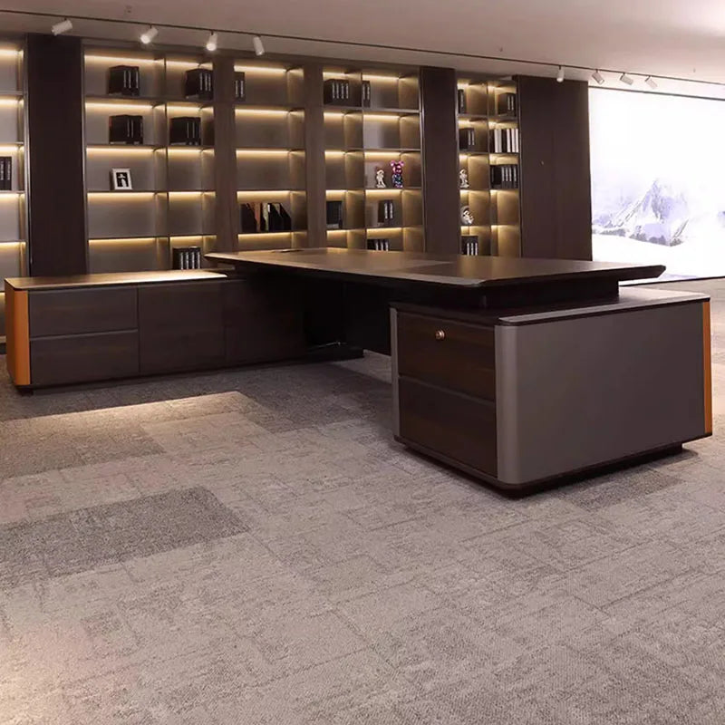 Modern Office Desk: Ergonomic Reception Table with Organizer and Extender