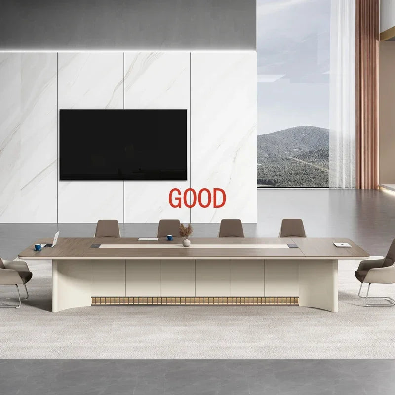 Lacquered Conference Long Table Large Luxury Reception Table Simple Modern Meeting Room Work Desk Training Office Furniture KMOD