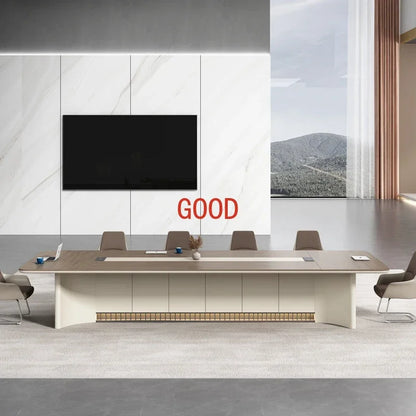 Lacquered Conference Long Table Large Luxury Reception Table Simple Modern Meeting Room Work Desk Training Office Furniture KMOD
