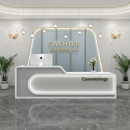 Party Reception Tables and Beauty Salon Storage—Cash Register Counters and Cosmetics Desks
