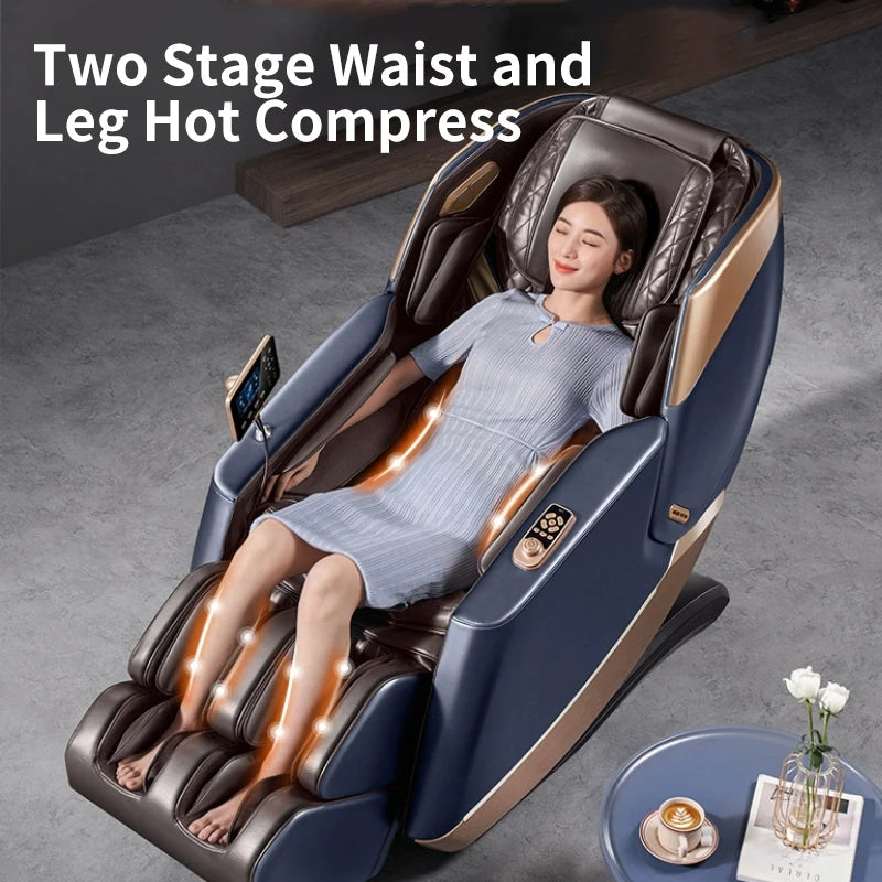 JKR Newest Massage Chair 3D Flexible Movement Extended SL Double Track Zero Gravity Full Body Airbag Wrapped Relaxation Sofa