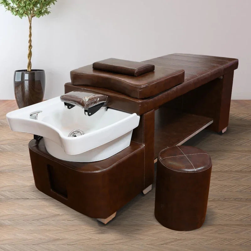 Shower Head Stylist Shampoo Chair Hair Salon Backwash Units Massage Hair Wash Chair Luxury Shampouineuse Salon Equipment MQ50XF