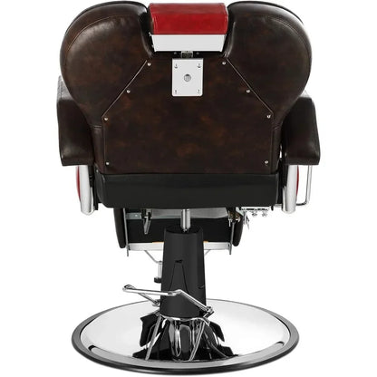 Heavy Duty Barber Chair – Hydraulic Reclining Salon Styling Chair, 26.8&quot; D x 26.8&quot; W x 41.3&quot; H