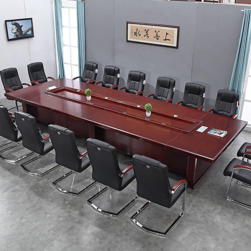 New rectangular conference table long table reception business negotiation table multi-person meeting table