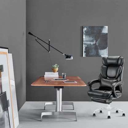 Office Chair with Footrest-Ergonomic High Back Design Executive Computer Desk Chair with Removable Lumbar Pillow